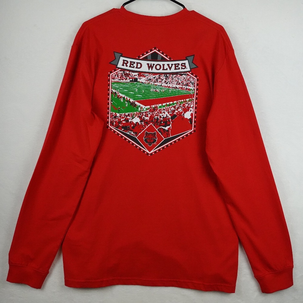 Champion Arkansas State Red Wolves Shirt Mens 2XL Red A-State Pocket Long Sleeve